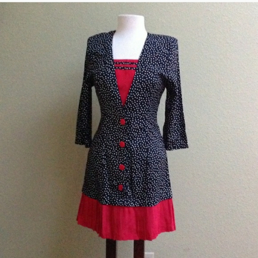 Vintage polka dot cottagecore style dress